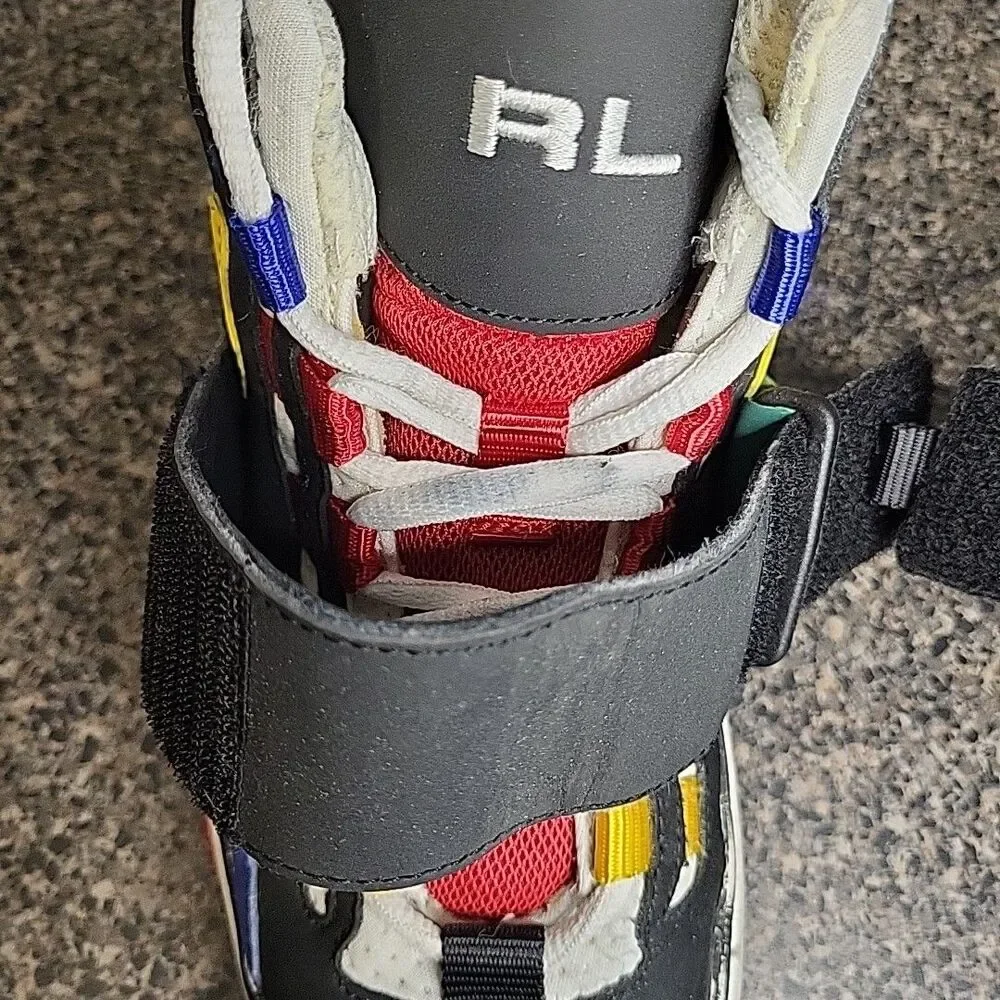 Polo Sport Ralph Lauren Ps100 High Top Shoes Boys‎ Size 5 Black / Multicolor
